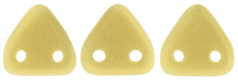CzechMates Two Hole Trangles 6mm: CZT-MSG13010 - Sueded Gold Opaque Light Beige - 25 count