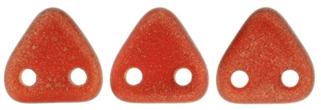 CzechMates Two Hole Trangles 6mm: CZT-MSG9008 - Sueded Gold Ruby - 25 count