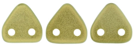 CzechMates Two Hole Trangles 6mm: CZT-P29250 - Halo Ethereal - Celadon - 25 count