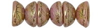 CZTC-P65491 - Czech Teacup 2/4mm Beads - Luster - Opaque Rose/Gold Topaz - 4 Grams - Approx 60 Count