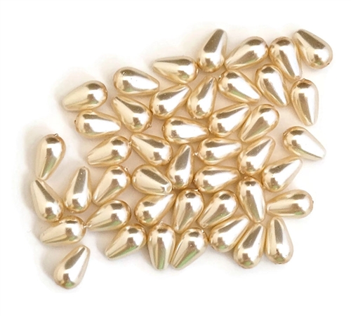 CZTD10X6-71000 - Preciosa Pear Drops 10X6mm: Cream - 1 Count