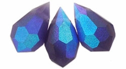 Machine Cut 6/10mm Tear Drop Crystal : CZTDC-MX2051- Matte Tanzanite AB - 1 Crystal