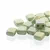 Two Hole Tile 5mm : CZTWN05-02010-14457 - Chalk Green Luster - 30 Bead Strand