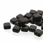 Two Hole Tile 5mm : CZTWN05-23980 - Black Opaque - 30 Bead Strand