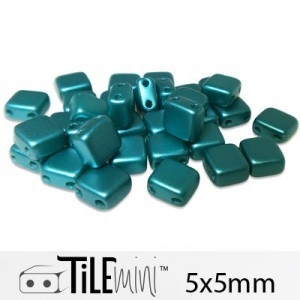 Two Hole Tile 5mm : CZTWN05-25043- Pastel Blue Zircon - 25 Count