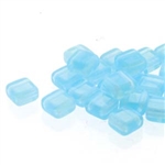 Two Hole Tile 5mm : CZTWN05-61000 - Aqua Opal - 30 Bead Strand