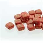 Two Hole Tile 5mm : CZTWN05-93400-15495 - Coral Lumi - 30 Bead Strand