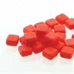 Two Hole Tile 5mm : CZTWN05-93400-84110 - Coral Matte - 30 Bead Strand