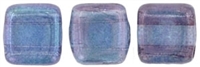 CzechMates Two Hole Tile 6mm Luster - Transparent Amethyst 25 Beads