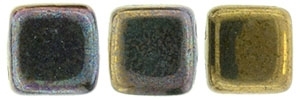 CzechMates Two Hole Tile 6mm - CZTWN06-15768 - Oxidized Bronze Clay - 25 Beads