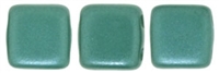 CzechMates Two Hole Tile 6mm - CZTWN06-25027 - Pearl Coat - Teal - 25 Beads