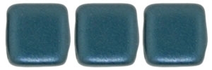 CzechMates Two Hole Tile 6mm - CZTWN06-25033 - Pearl Coat - Steel Blue - 25 Beads