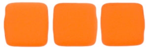 CzechMates Two Hole Tile 6mm - CZTWN06-25122 - Neon Orange - 25 Beads