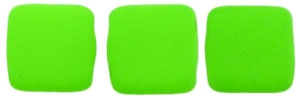 CzechMates Two Hole Tile 6mm - CZTWN06-25124 - Neon Green - 25 Beads