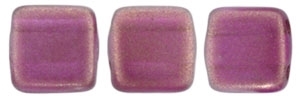 CzechMates Two Hole Tile 6mm - CZTWN06-29260 - Halo - Madder Rose - 25 Beads