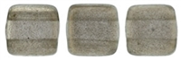 CzechMates Two Hole Tile 6mm - CZTWN06-29273 - Halo - Ash - 25 Beads