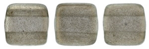 CzechMates Two Hole Tile 6mm - CZTWN06-29273 - Halo - Ash - 25 Beads