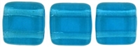 CzechMates Two Hole Tile 6mm - CZTWN06-6008 - Capri Blue - 25 Beads