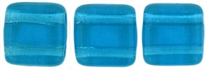 CzechMates Two Hole Tile 6mm - CZTWN06-6008 - Capri Blue - 25 Beads