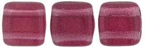 CzechMates Two Hole Tile 6mm - CZTWN06-7035 - Fuchsia - 25 Beads