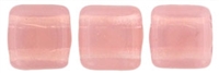 CzechMates Two Hole Tile 6mm - CZTWN06-71010 - Milky Pink - 25 Beads