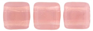 CzechMates Two Hole Tile 6mm - CZTWN06-71010 - Milky Pink - 25 Beads