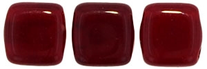 CzechMates Two Hole Tile 6mm Oxblood 25 Beads