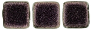 CzechMates Two Hole Tile 6mm - CZTWN06-94106 - Polychrome - Pink Olive - 25 Beads