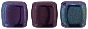 CzechMates Two Hole Tile 6mm Luster - Metallic Amethyst 25 Beads