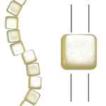 Czech Two Hole Tile 6mm - CZTWN06-CRM - Airy Pearl Cream - 25 Beads