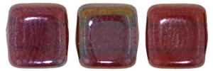 CzechMates Two Hole Tile 6mm - CZTWN06-E9008 - Siam Ruby - Vega - 25 Beads