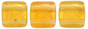 CzechMates Two Hole Tile 6mm - CZTWN06-LR1006 - Luster Iris - Topaz - 25 Beads