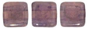 CzechMates Two Hole Tile 6mm - CZTWN06-MD71010 - Milky Pink - Moon Dust - 25 Beads