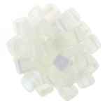 CzechMates Two Hole Tile 6mm - CZTWN06-MX0003 - Matte - Crystal AB - 25 Beads