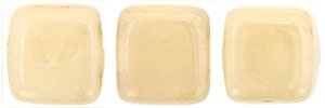 CzechMates Two Hole Tile 6mm Opaque - Luster Champagne 25 Beads