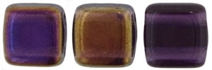 CzechMates Two Hole Tile 6mm Twighlight - Tanzanite 25 Beads