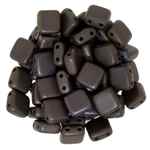 CzechMates Two Hole Tile 6mm - CZTWN06-YM13720 - Chocolate Brown - Matte Bronze Vega - 25 Beads