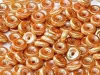 CZWB-03000-29123 - 6mm Wheel Bead Chalk White Full Apricot Medium - 25 Count