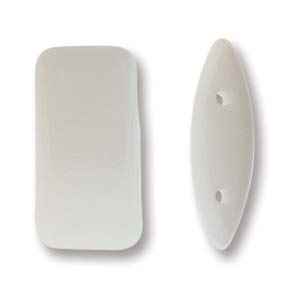 CarrierDuo-03000 - 9x17 Two Hole Carrier Duo Beads - Opaque White - 10 Count