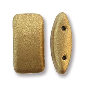 CarrierDuo-K0171 - 9x17mm Two Hole Carrier Duo Beads - Pale Gold - 10 Count