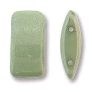 CarrierDuo-P14457 - 9x17 Two Hole Carrier Duo Beads - Green Luster - 10 Count