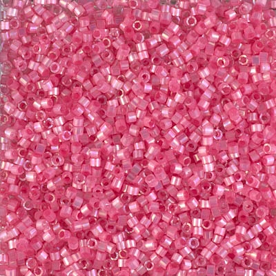 Miyuki Delica Seed Beads 5g 11/0 DB1867 Inside Dyed Rainbow Pink Flamingo Satin