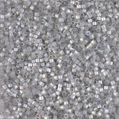 [ DS ] Miyuki Delica Seed Beads 5g 11/0 DB1871 Satin Inside Dyed Rainbow Soft Grey Suede Satin