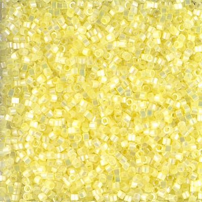 Miyuki Delica Seed Beads 5g 11/0 DB1873 Inside Dyed Rainbow Pale Pastel Yellow Satin