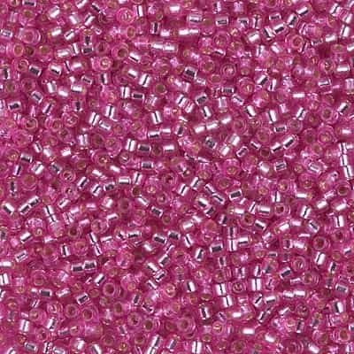 Miyuki Delica Seed Beads 5g 11/0 DB2153 Duracoat Silver Lined Dyed Pink Parfait