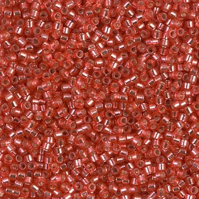 Miyuki Delica Seed Beads 5g 11/0 DB2159 Duracoat Silver Lined Dyed Iced Strawberry