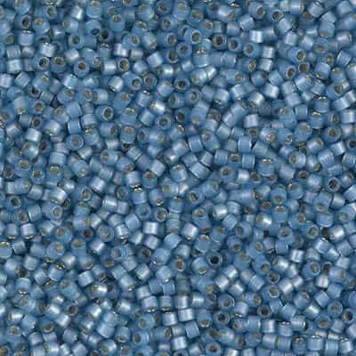Miyuki Delica Seed Beads 5g 11/0 DB2176 Duracoat Silver Lined Matte Dyed Blizzard Blue