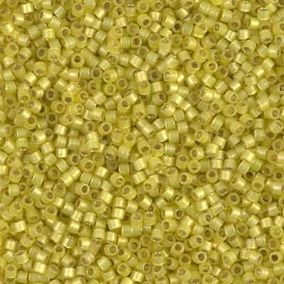 [ DS ] Miyuki Delica Seed Beads 5g 11/0 DB2187 Duracoat Silver Lined Matte Dyed Citron
