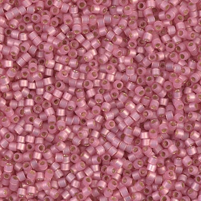 Miyuki Delica Seed Beads 5g 11/0 DB2189 Duracoat Silver Lined Dyed Carnation Pink