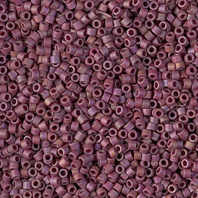 Miyuki Delica Seed Beads 5g 11/0 DB2308 Opaque Matte Glazed Rainbow Dark Red